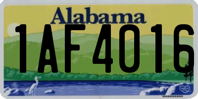 AL license plate 1AF4016