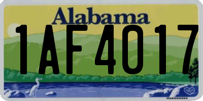 AL license plate 1AF4017