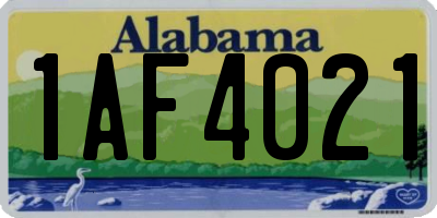 AL license plate 1AF4021