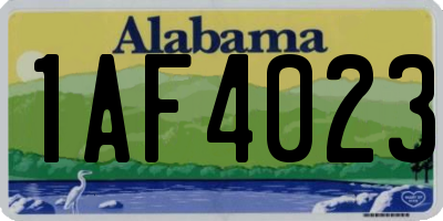AL license plate 1AF4023