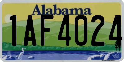 AL license plate 1AF4024