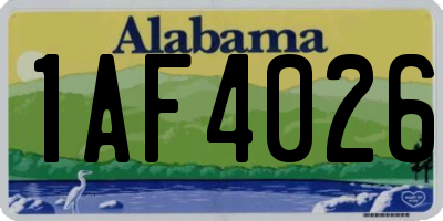 AL license plate 1AF4026