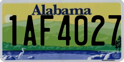 AL license plate 1AF4027