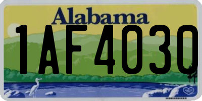 AL license plate 1AF4030