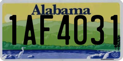 AL license plate 1AF4031