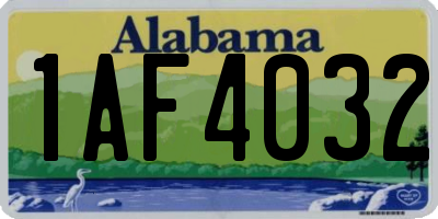 AL license plate 1AF4032