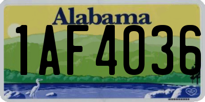 AL license plate 1AF4036
