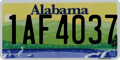 AL license plate 1AF4037