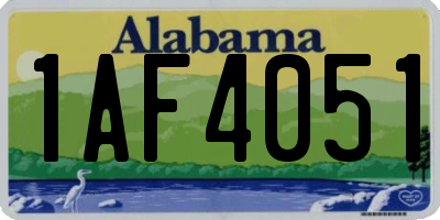 AL license plate 1AF4051