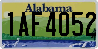 AL license plate 1AF4052