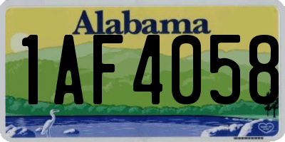 AL license plate 1AF4058
