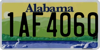 AL license plate 1AF4060
