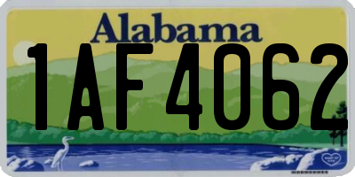 AL license plate 1AF4062