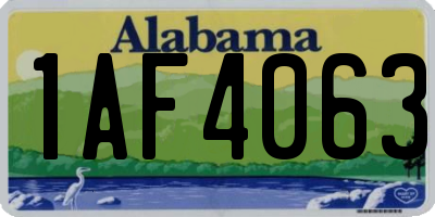 AL license plate 1AF4063