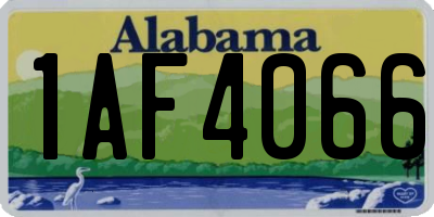AL license plate 1AF4066