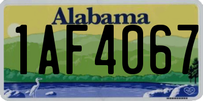 AL license plate 1AF4067