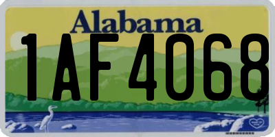 AL license plate 1AF4068