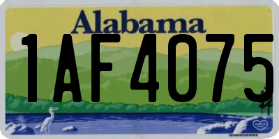 AL license plate 1AF4075