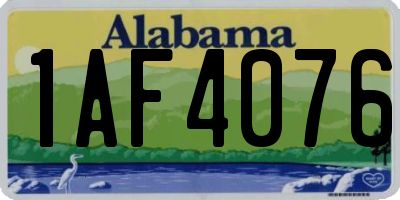 AL license plate 1AF4076
