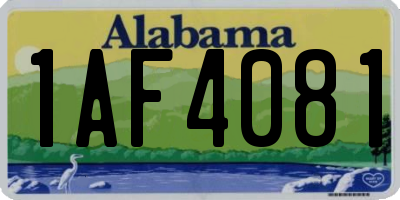 AL license plate 1AF4081