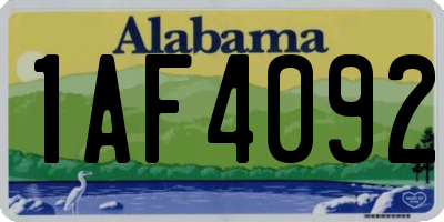 AL license plate 1AF4092