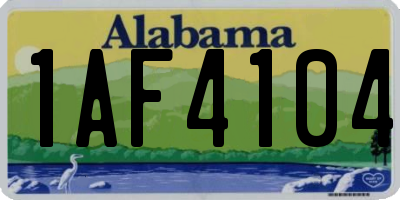 AL license plate 1AF4104