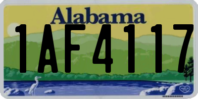 AL license plate 1AF4117