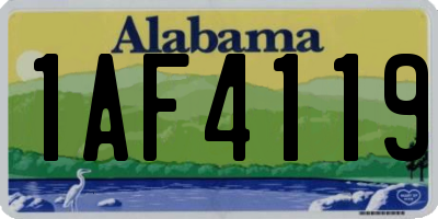 AL license plate 1AF4119