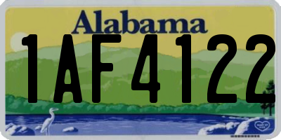 AL license plate 1AF4122