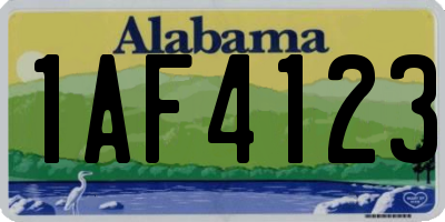 AL license plate 1AF4123