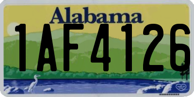 AL license plate 1AF4126