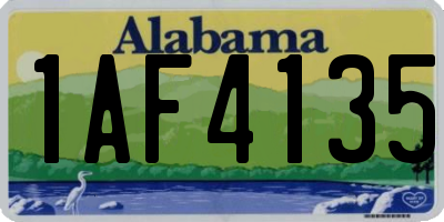 AL license plate 1AF4135