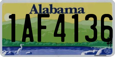 AL license plate 1AF4136
