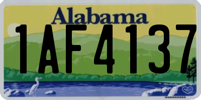 AL license plate 1AF4137