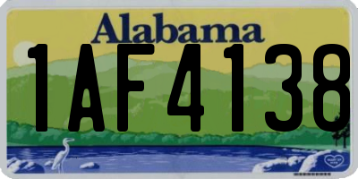AL license plate 1AF4138