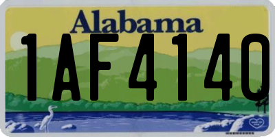 AL license plate 1AF4140