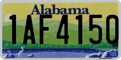 AL license plate 1AF4150