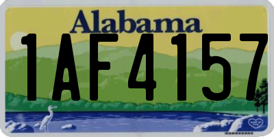 AL license plate 1AF4157