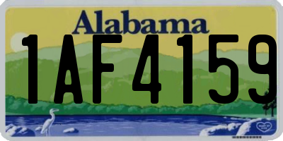 AL license plate 1AF4159