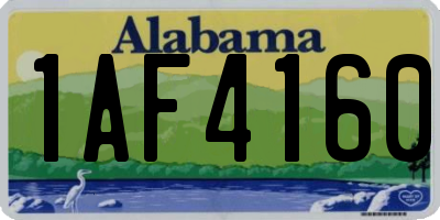 AL license plate 1AF4160