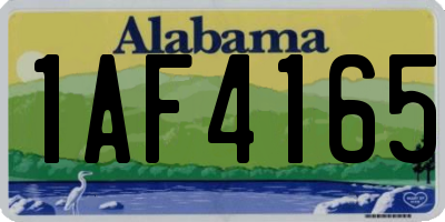 AL license plate 1AF4165