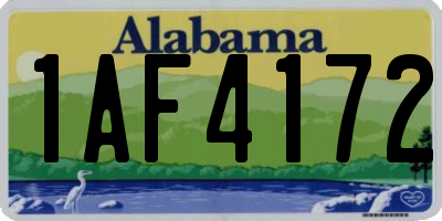 AL license plate 1AF4172