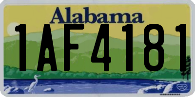 AL license plate 1AF4181