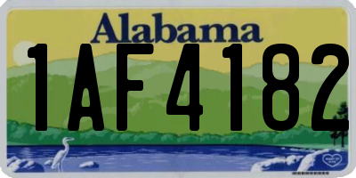 AL license plate 1AF4182