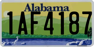AL license plate 1AF4187