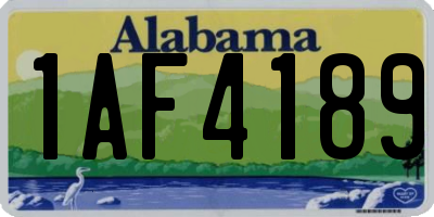 AL license plate 1AF4189