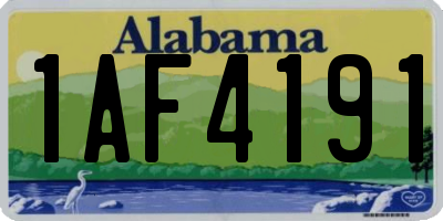 AL license plate 1AF4191
