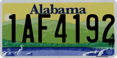 AL license plate 1AF4192