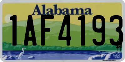 AL license plate 1AF4193