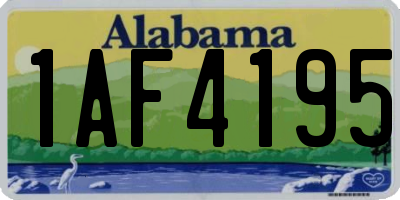 AL license plate 1AF4195